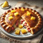 Ananászos-füstölt sonkás calzone frissen sütve