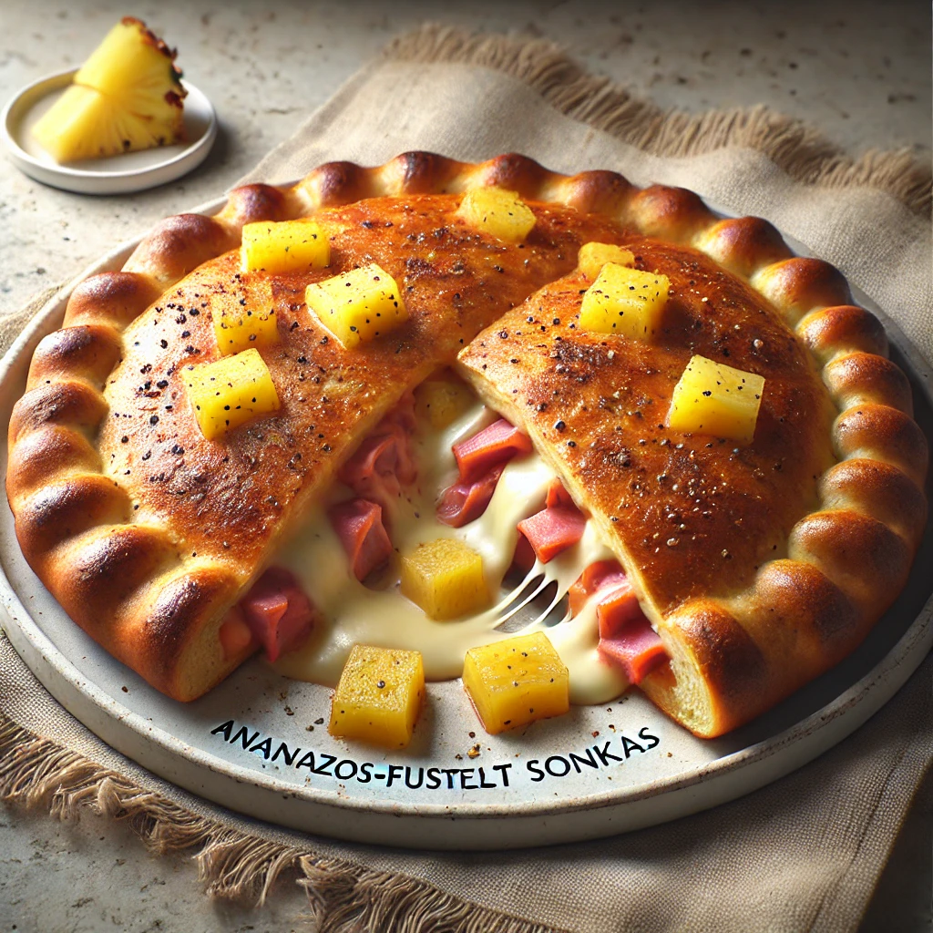 Édes és sós calzone füstölt sonkával és ananásszal