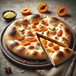 Aszalt barackos naan kenyér tálalva