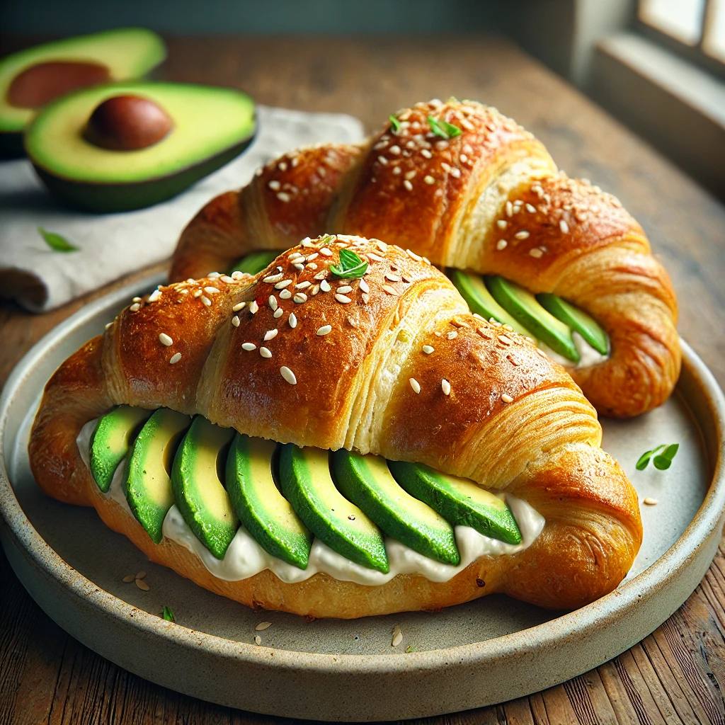 Ízletes és ropogós croissant avokádós töltelékkel