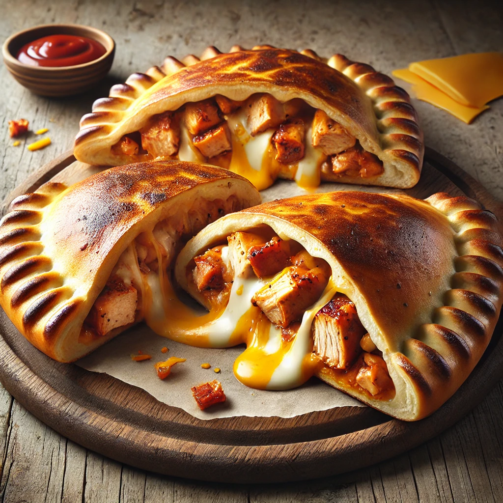 Ropogós calzone füstös BBQ csirkével és sajttal töltve
