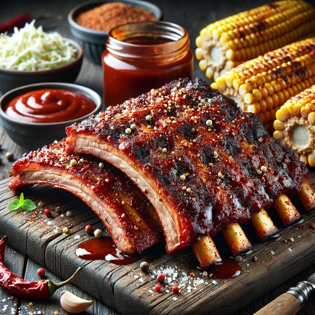 Füstös, szaftos BBQ sertésoldalas, lassan sütve