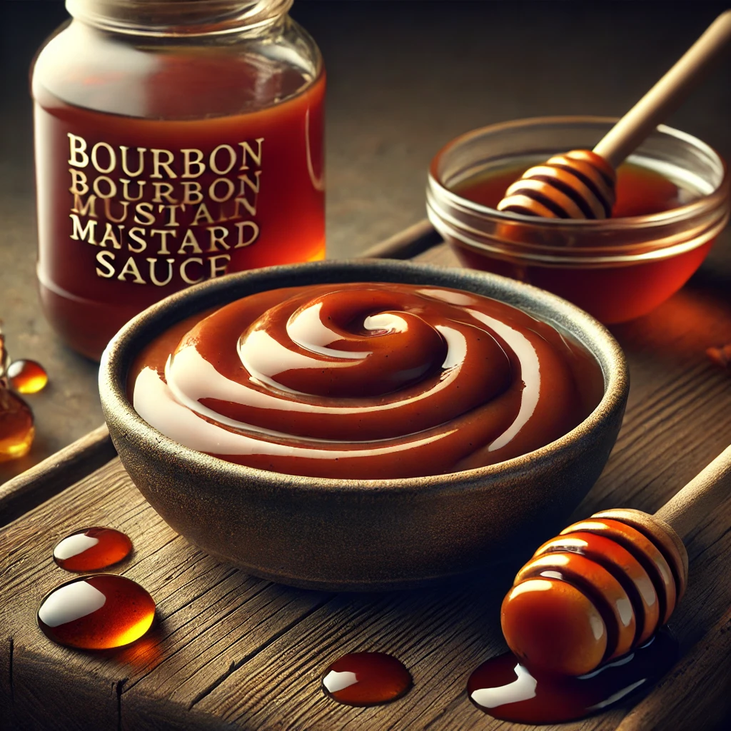FÃ¼stÃ¶s bourbon-mustÃ¡ros BBQ szÃ³sz karamellizÃ¡lt jegyekkel