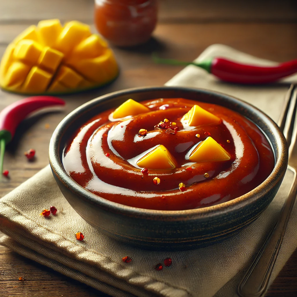 FÃ¼stÃ¶s, csÃ­pÅs Ã©s Ã©des hÃ¡zi BBQ chilis-mangÃ³s szÃ³sz