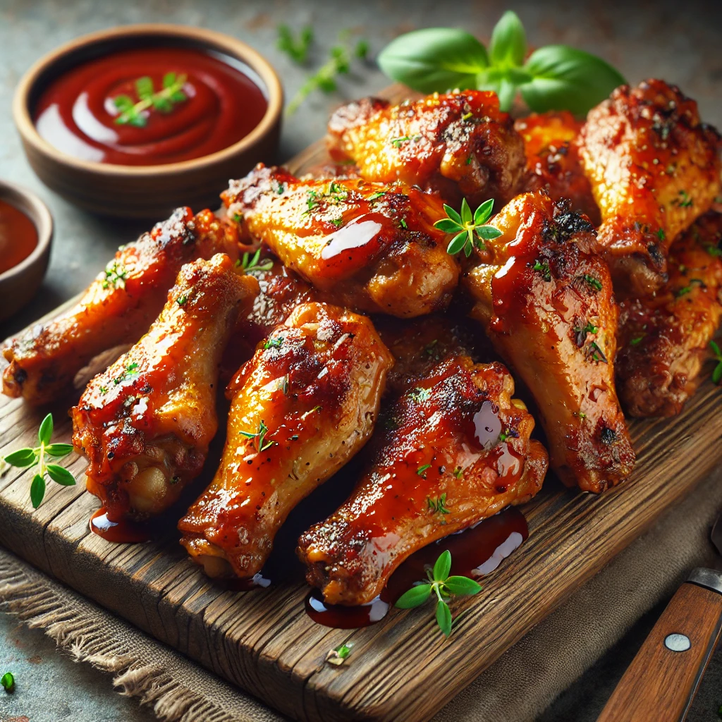 Szaftos és fűszeres grillezett BBQ csirkeszárny mézes szósszal