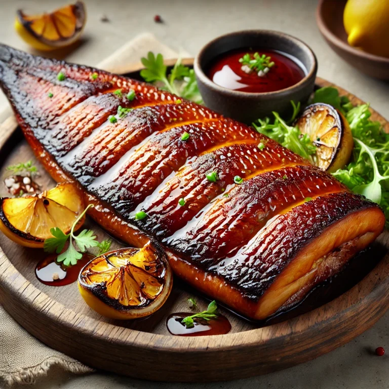 BBQ füstölt angolna friss fűszerekkel