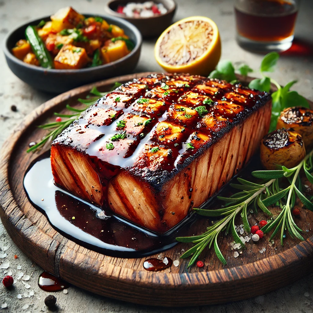 Szaftos, füstös tonhal BBQ szósszal és friss fűszerekkel