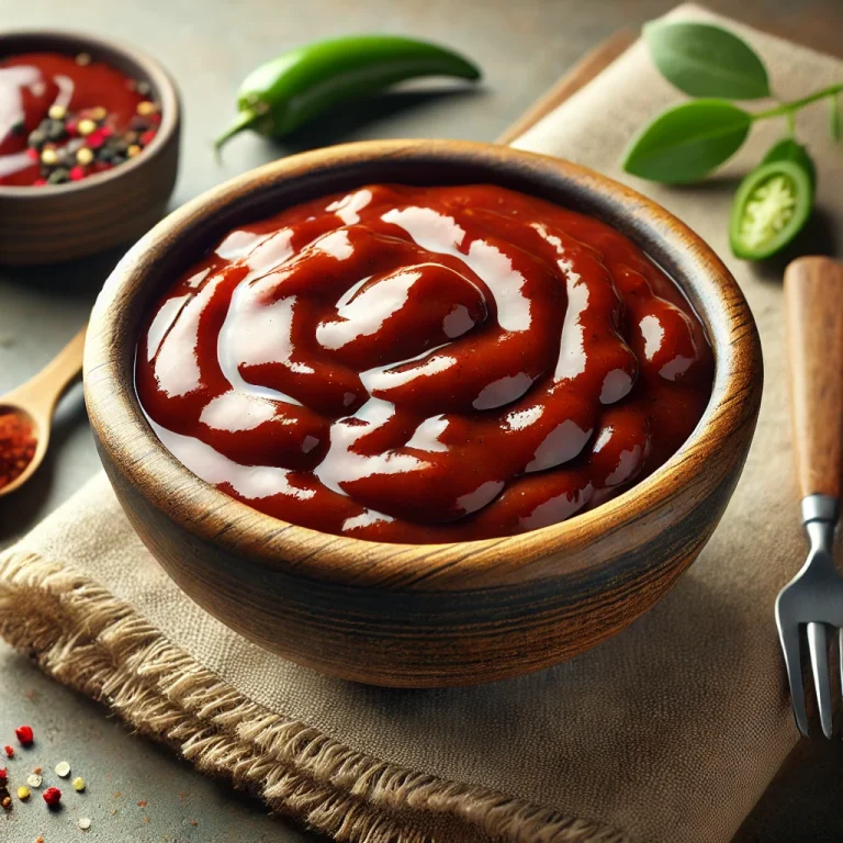 BBQ füstös chipotle szósz tálalva