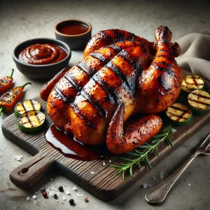 Szaftos és füstös grillezett csirke BBQ mázzal