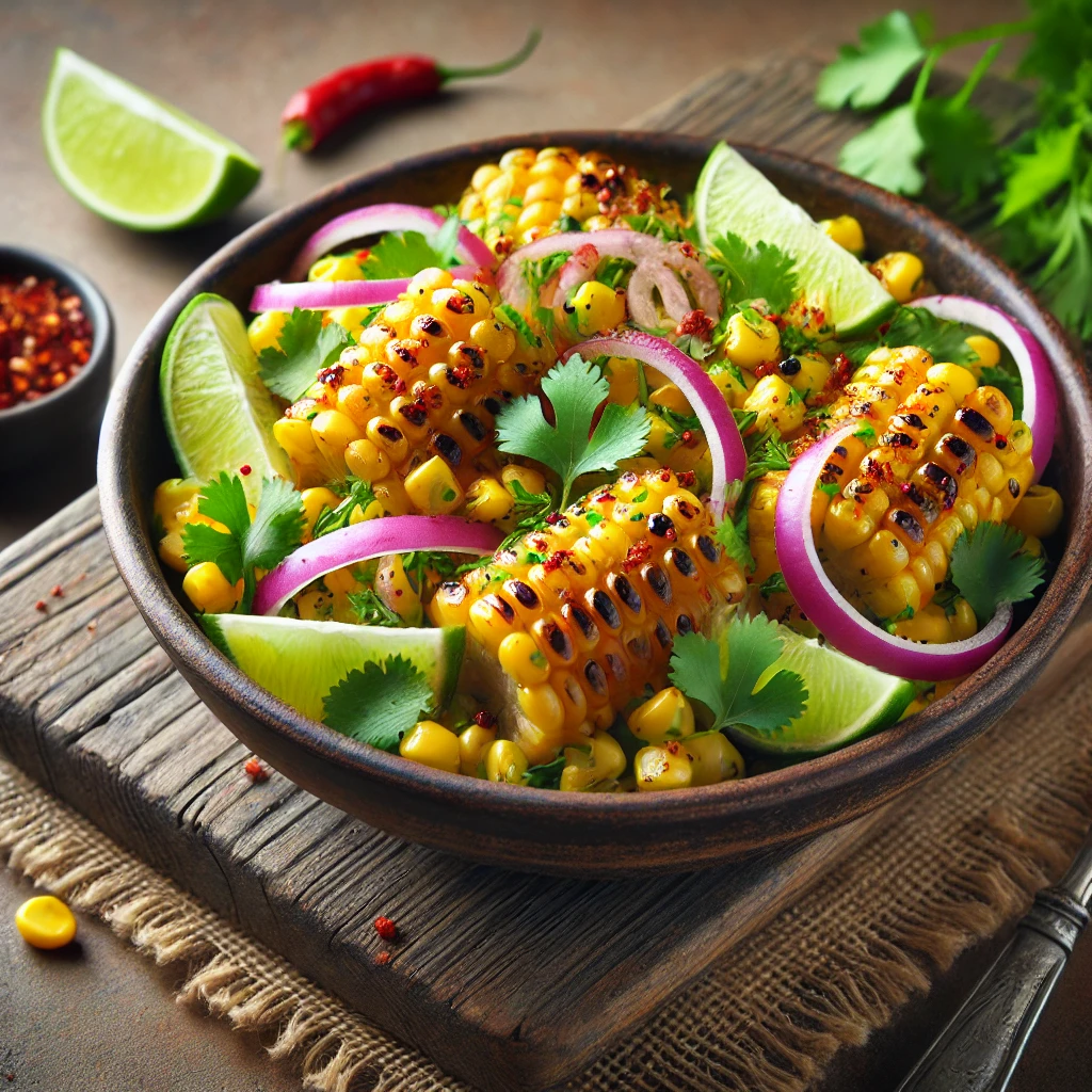 Füstös grillezett kukorica chilis lime öntettel és BBQ szósszal