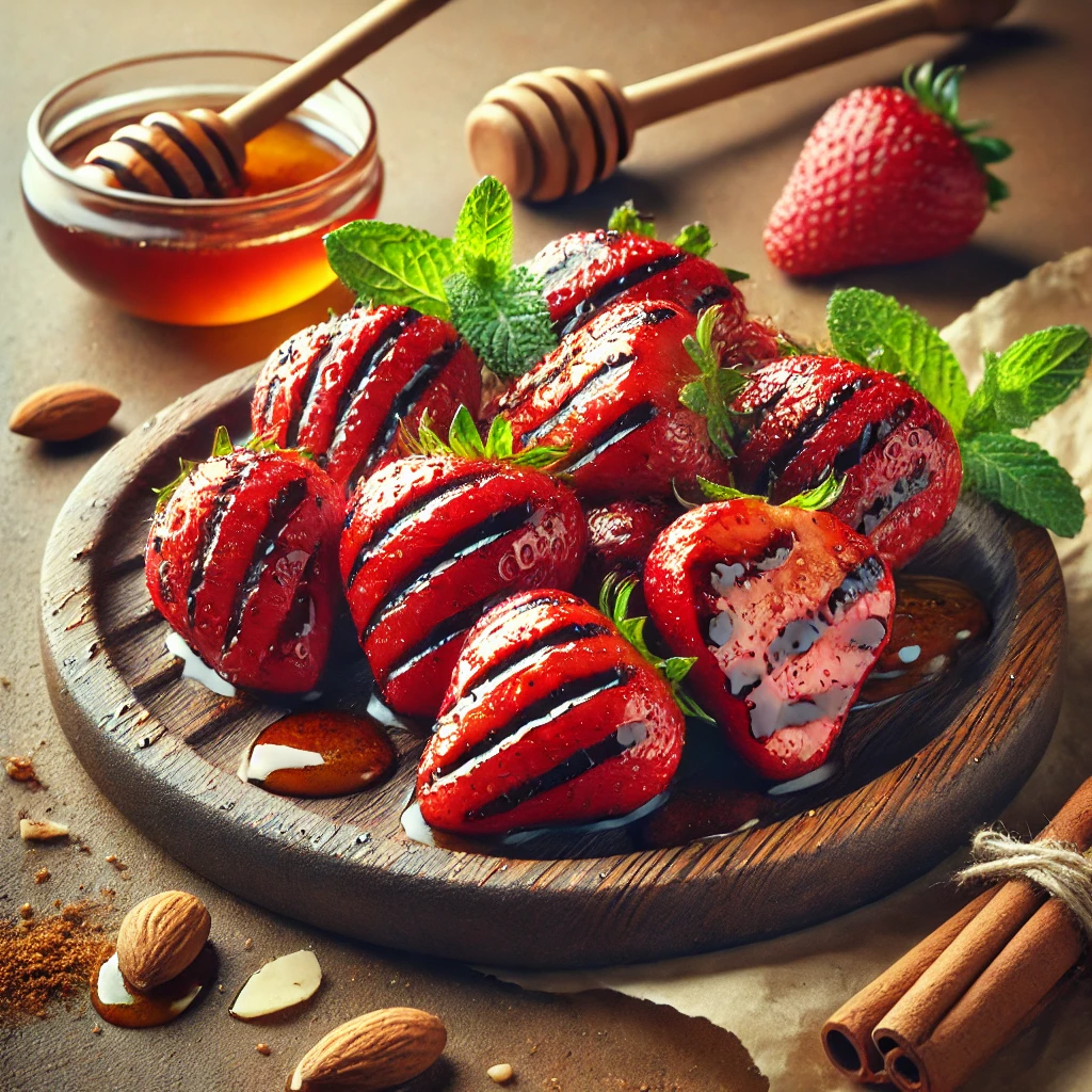 Karamellizált és füstös grillezett eper tökéletes desszertként