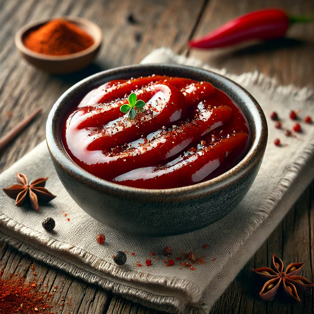 Füstös, fűszeres házi BBQ ketchup grillezett paradicsomból