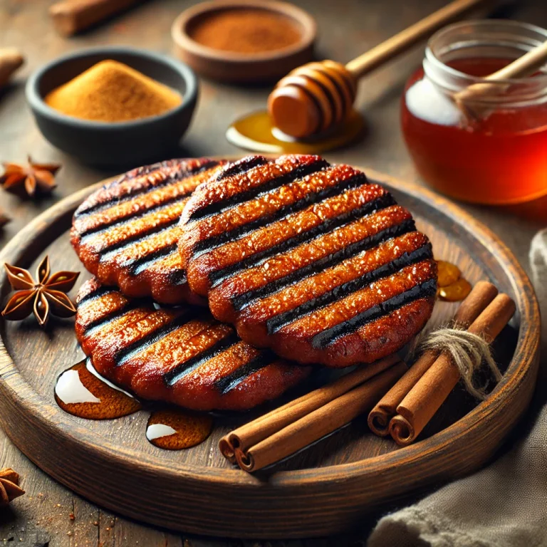 BBQ grillezett gyömbéres mézeskalács tálalva