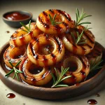 BBQ grillezett hagyma tálalva