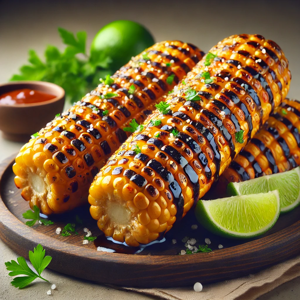 Ízletes grillezett kukorica BBQ szósszal és friss lime-mal
