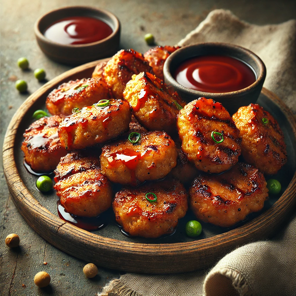 Füstös és ropogós grillezett szója nuggets BBQ módra