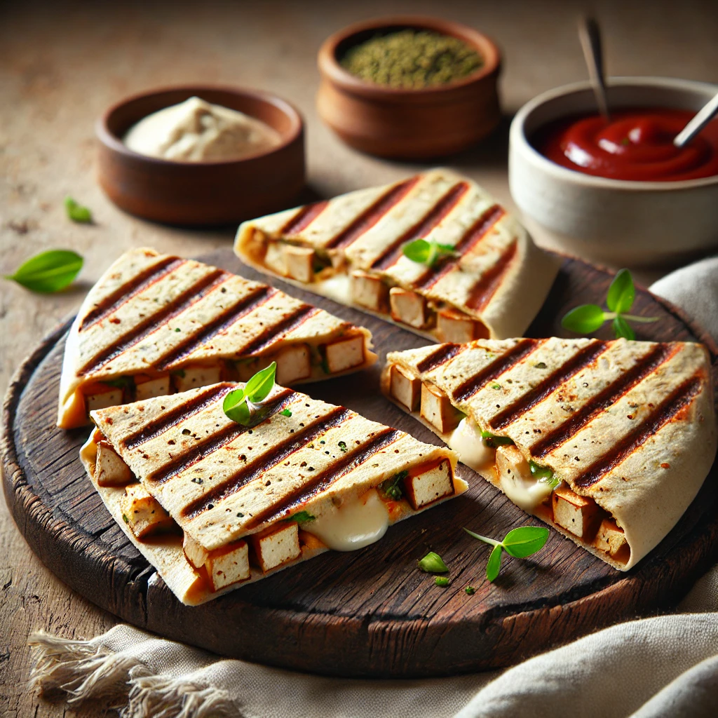 Füstös és krémes grillezett tofusajtos quesadilla BBQ módra