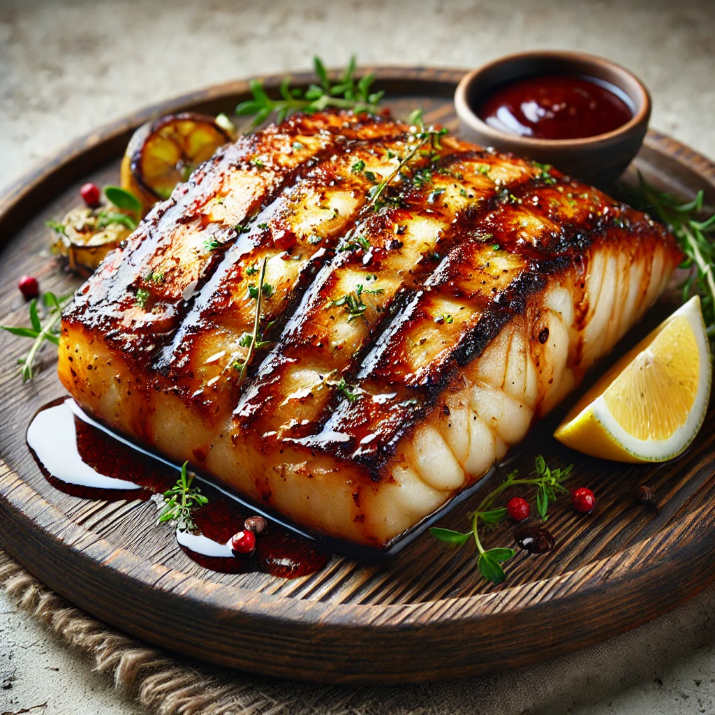 Szaftos, füstös tőkehal BBQ szósszal és friss fűszerekkel
