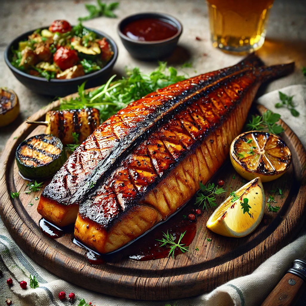 Szaftos, füstös tokhal BBQ szósszal és friss fűszerekkel