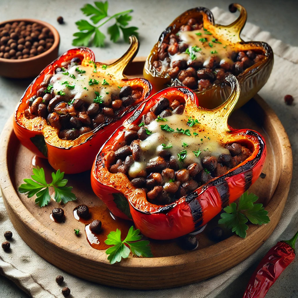 Füstös és ízletes grillezett vegán töltött paprika BBQ módra