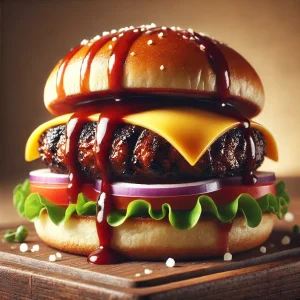 Szaftos és ízletes BBQ hamburger grillezve vagy serpenyőben sütve