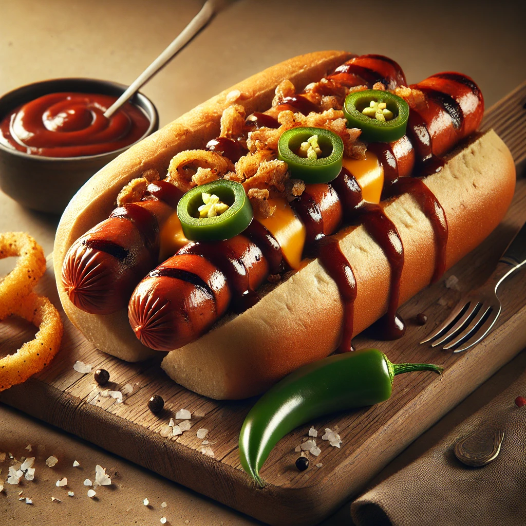 Szaftos és fűszeres BBQ hot dog grillezve vagy serpenyőben sütve