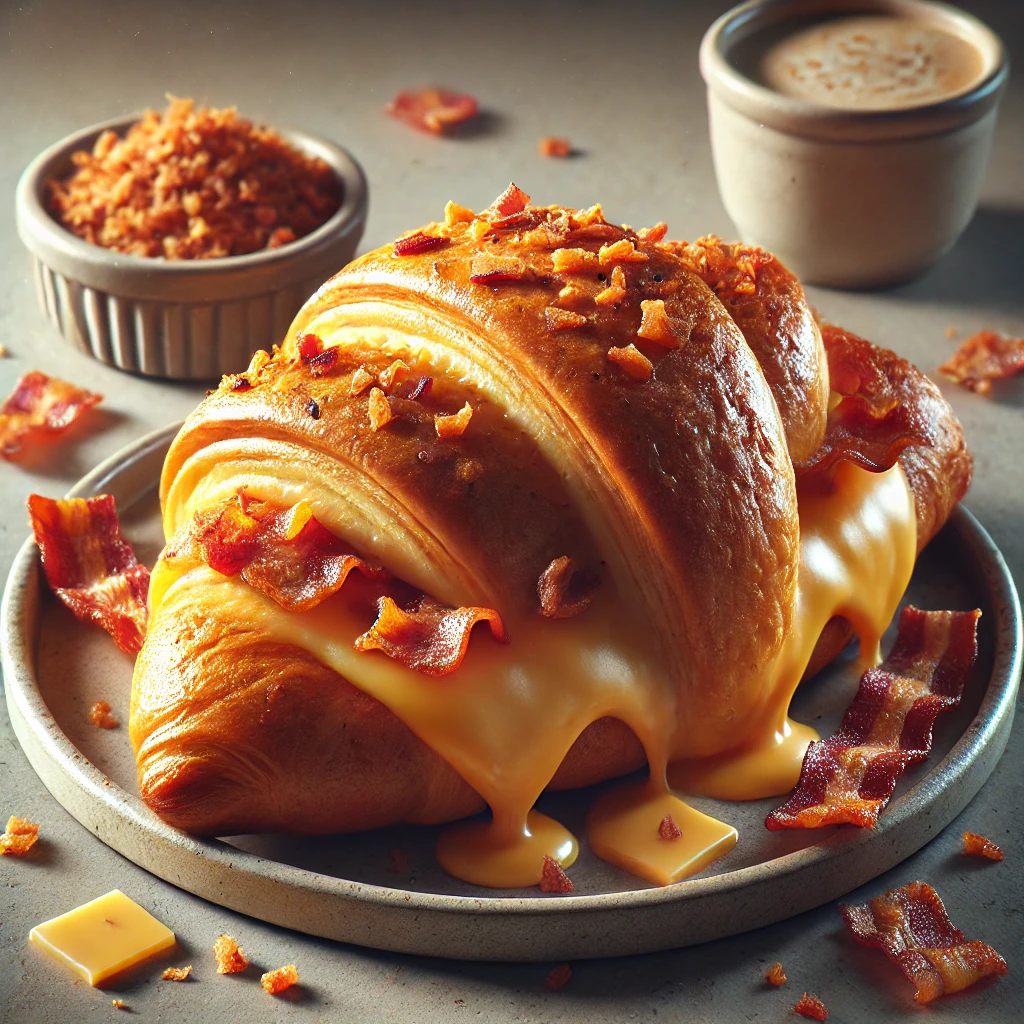 Frissen sült házi baconös croissant, tökéletes reggelire