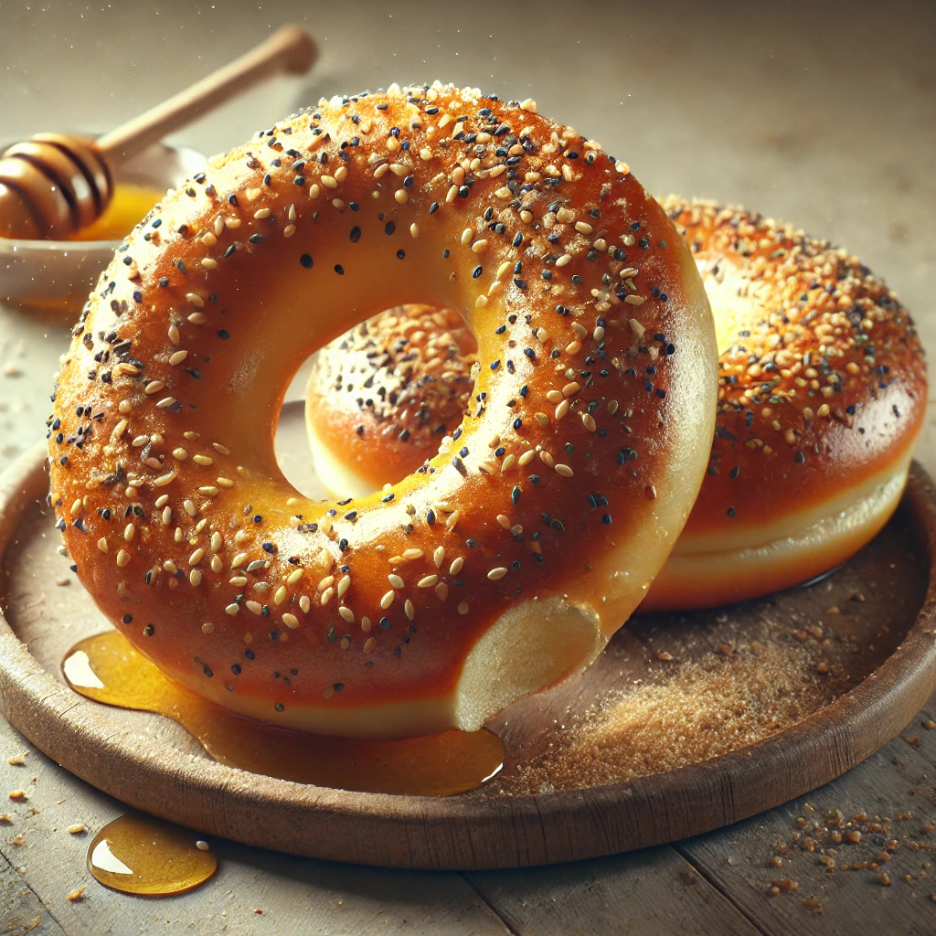 Különleges bagel és fánk hibrid, mézzel és fahéjjal