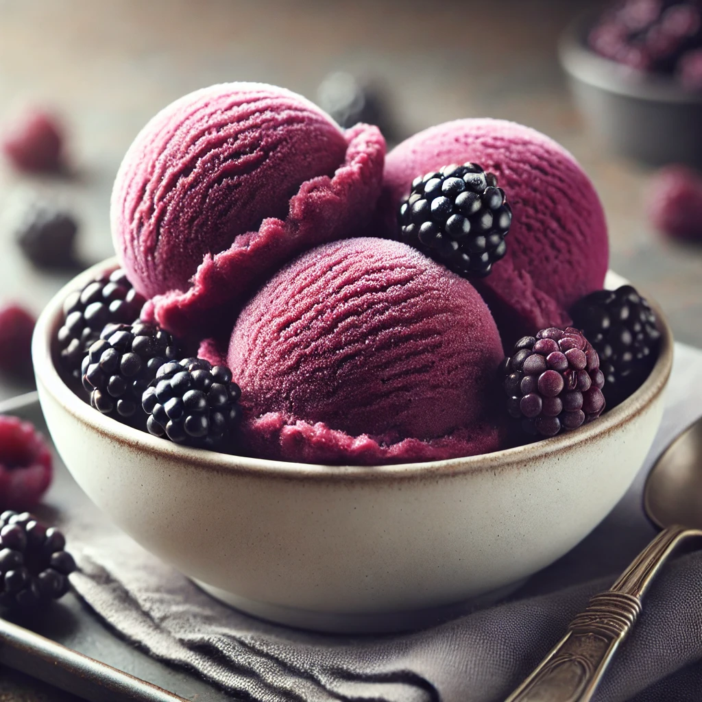 Friss és gyümölcsös szeder sorbet házilag