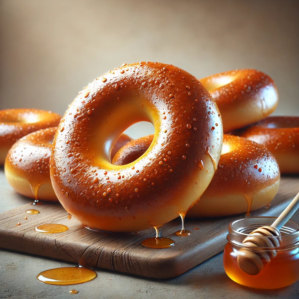 Egyedi bagel borhabbal és mézzel