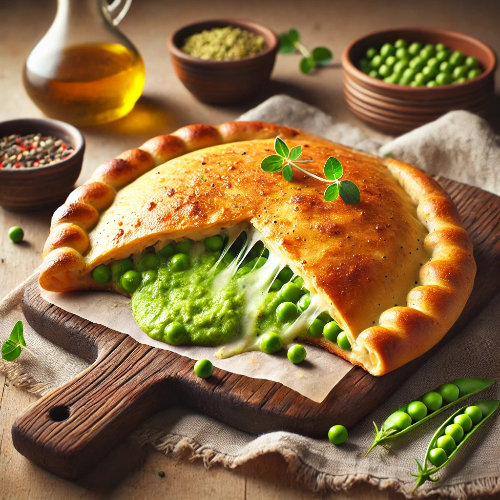 Házi calzone borsópürés töltelékkel