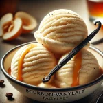 Bourbon-vanília fagylalt tálalva
