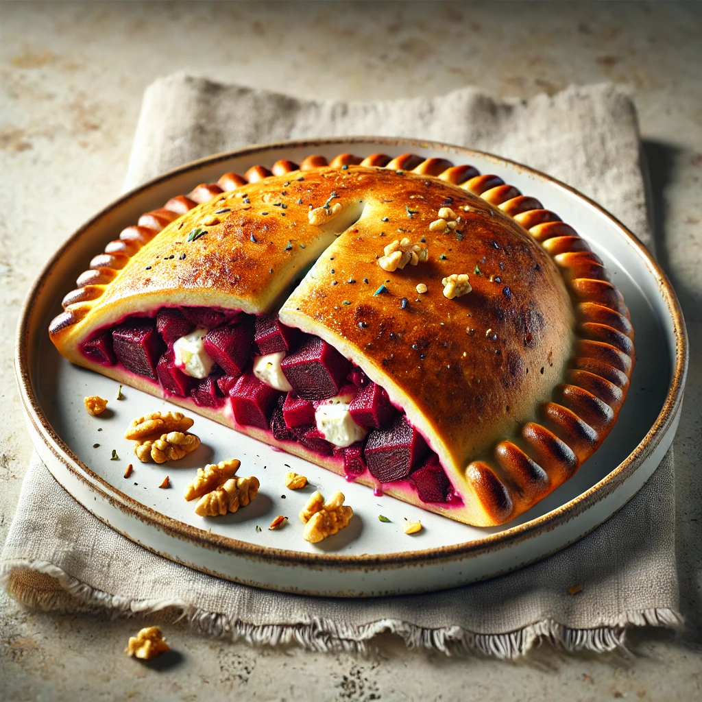 Különleges és ízletes calzone céklával, ricottával és pirított dióval