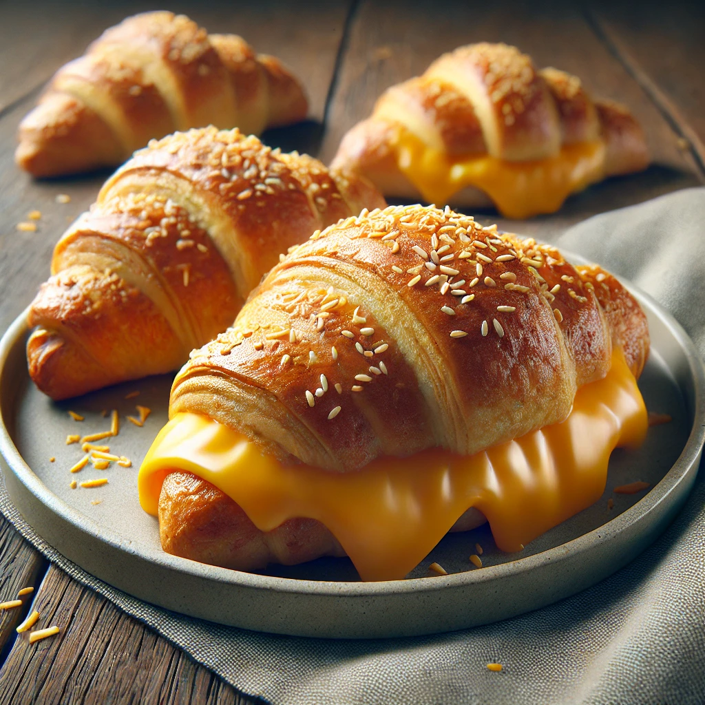 Ízletes és ropogós croissant cheddar sajttal töltve