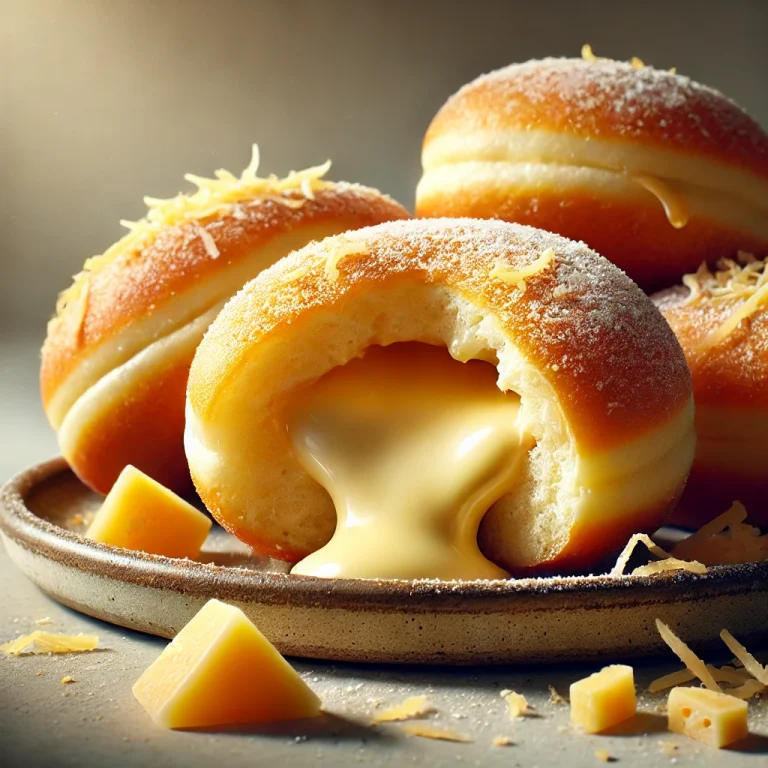 Cheese Doughnut tálalva reszelt sajttal