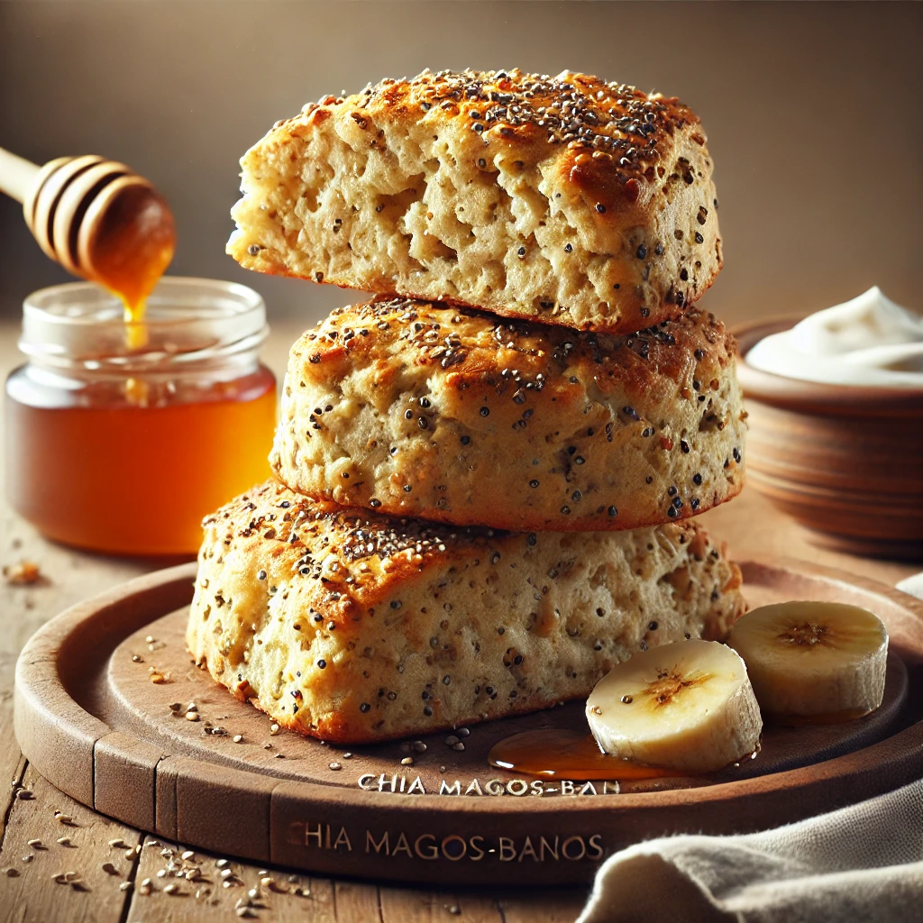 Fehérjében gazdag scone chia maggal és banánnal