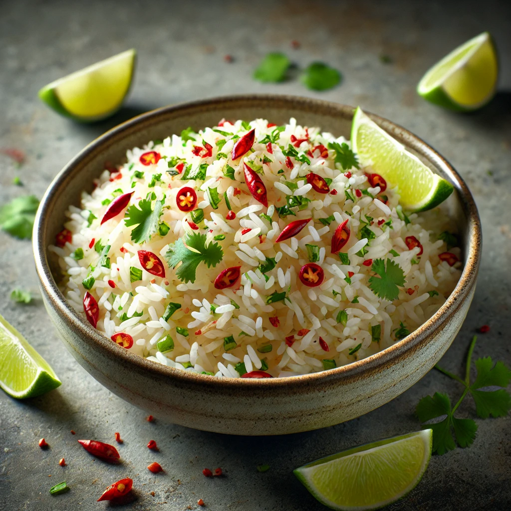 Pikáns és frissítő chili lime rizs korianderrel