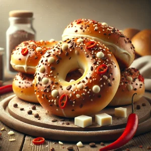 Egyedi bagel fehércsokoládéval és chilivel