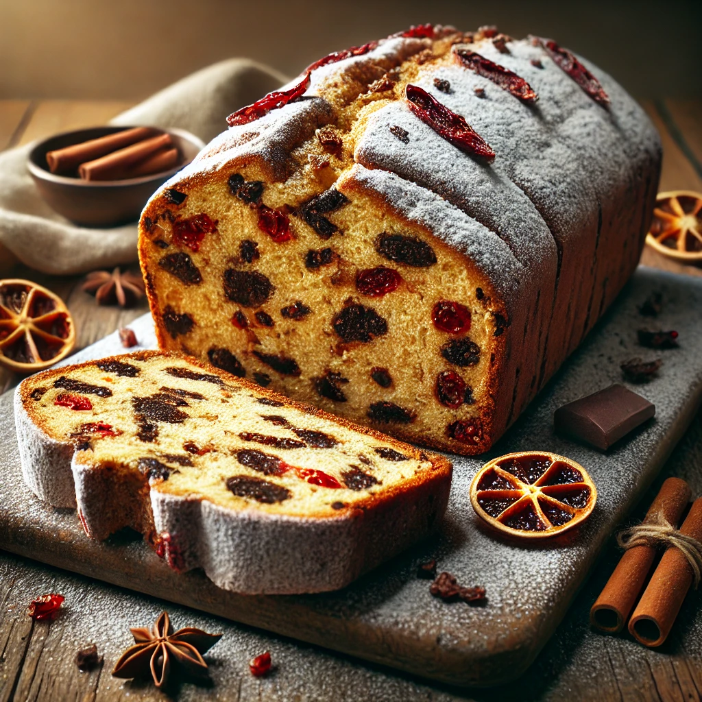 Fűszeres és édes chilis-mézes Stollen házilag, csokoládéval és gyömbérrel gazdagítva