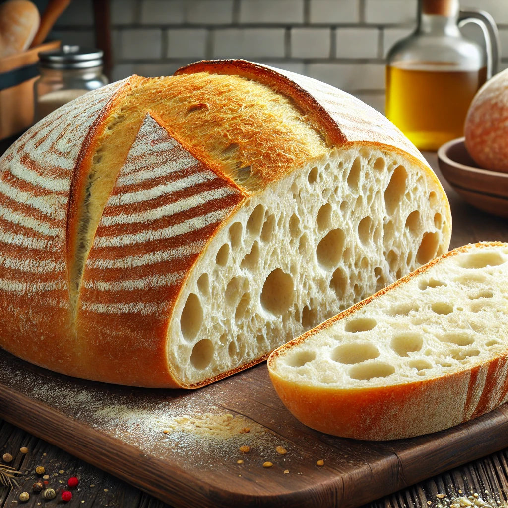 Puha és lyukacsos olasz ciabatta házilag