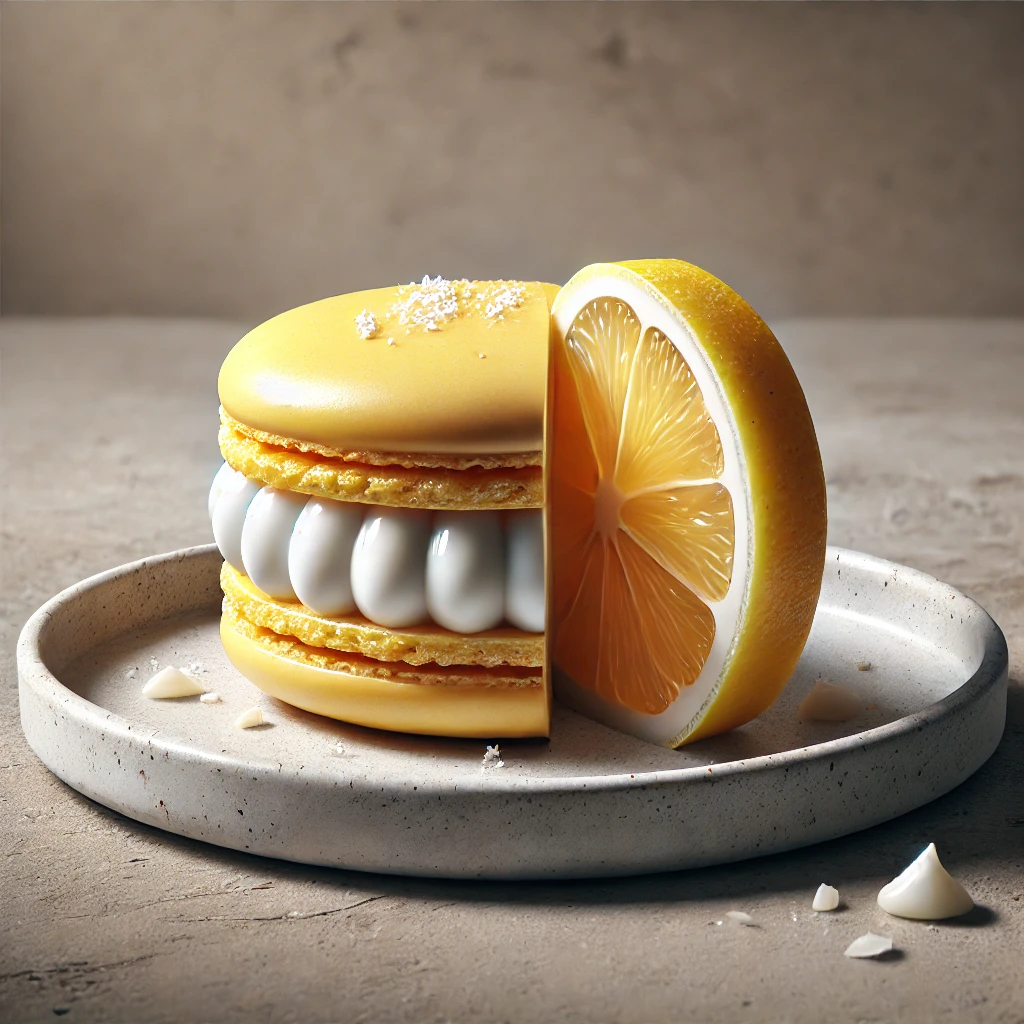 Finom, frissítő citromos macaron fehér csokoládé ganache-sal