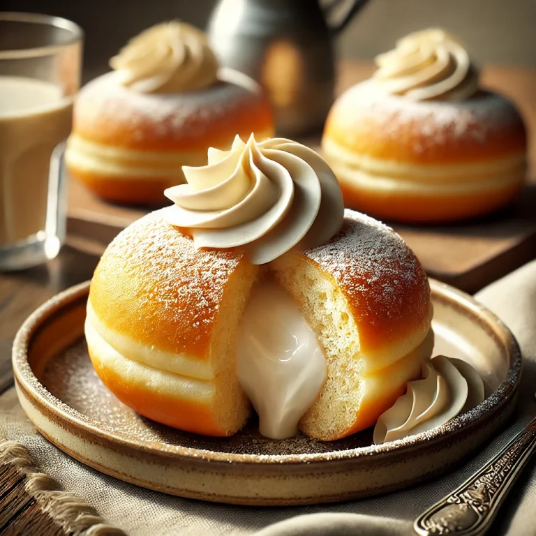 Cream Doughnut tálalva porcukorral