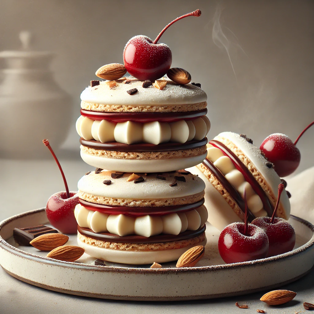 Finom cseresznyés-mandulás macaron