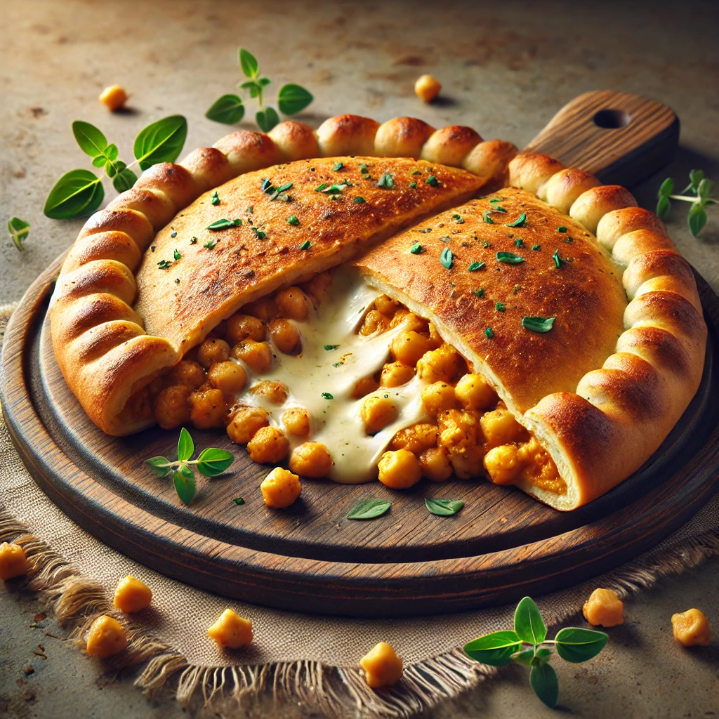 Házi calzone csicseriborsós töltelékkel