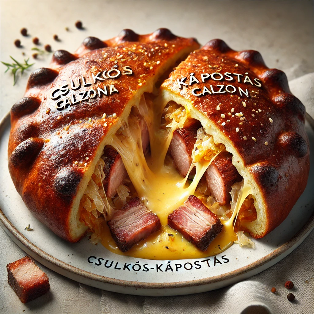 Magyaros és ízletes calzone füstölt csülökkel és savanyú káposztával