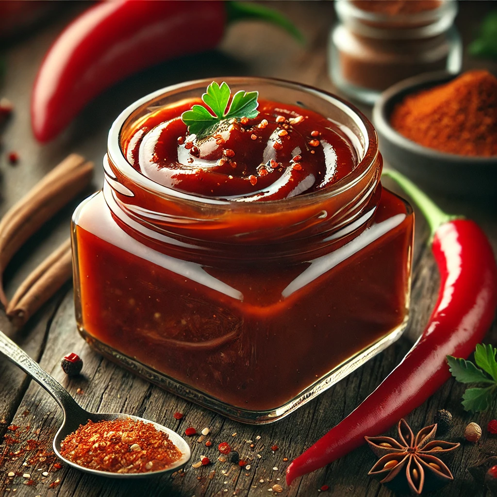 PikÃ¡ns Ã©s fÃ¼stÃ¶s hÃ¡zi BBQ szÃ³sz currys chili Ã­zzel