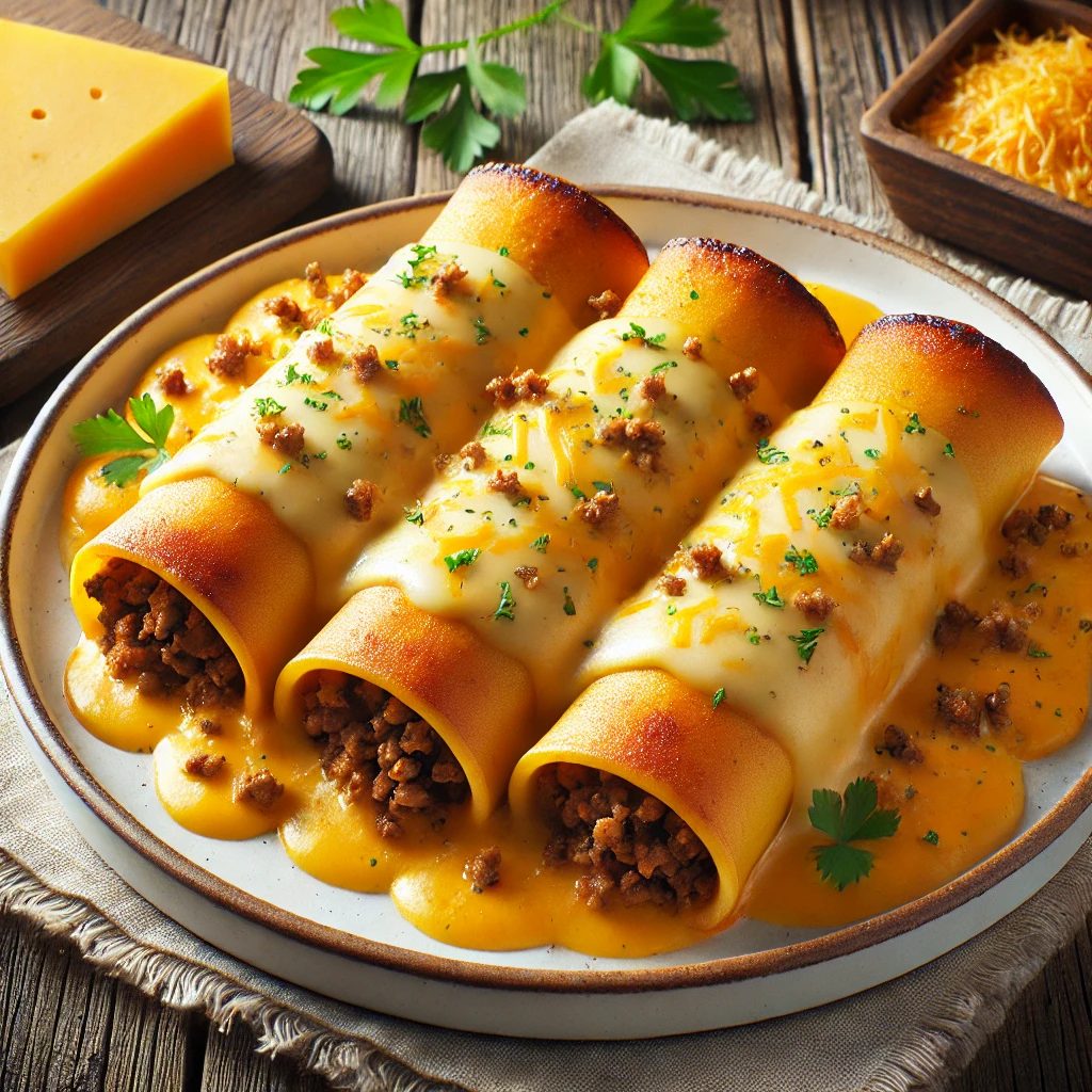 Sajtos, húsos cannelloni tészta olasz módra
