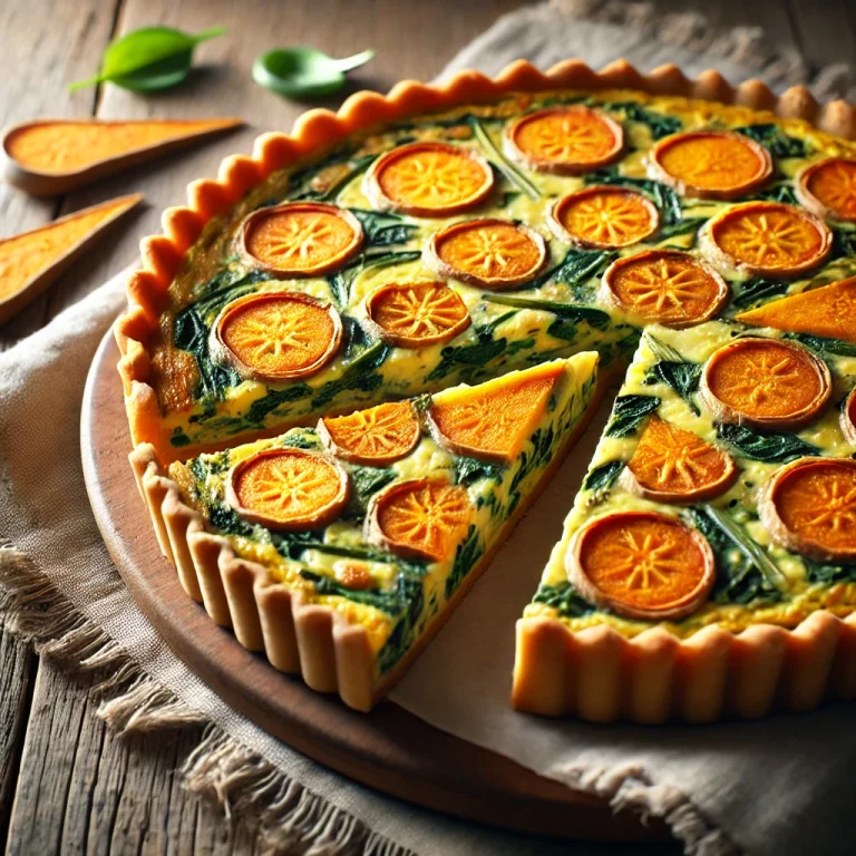 Gluténmentes édesburgonyás quiche szeletelve