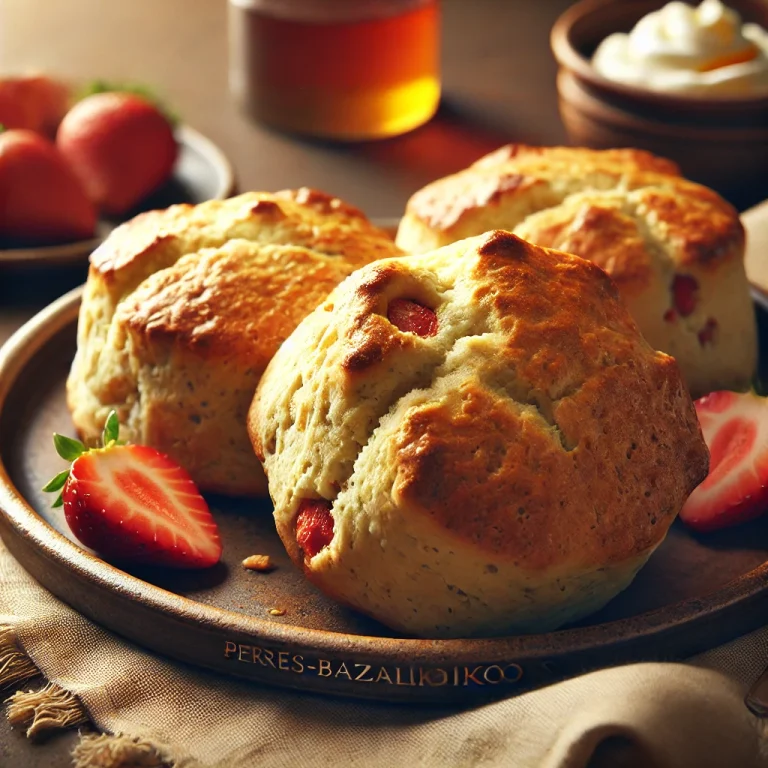 Epres-bazsalikomos scone tálalva
