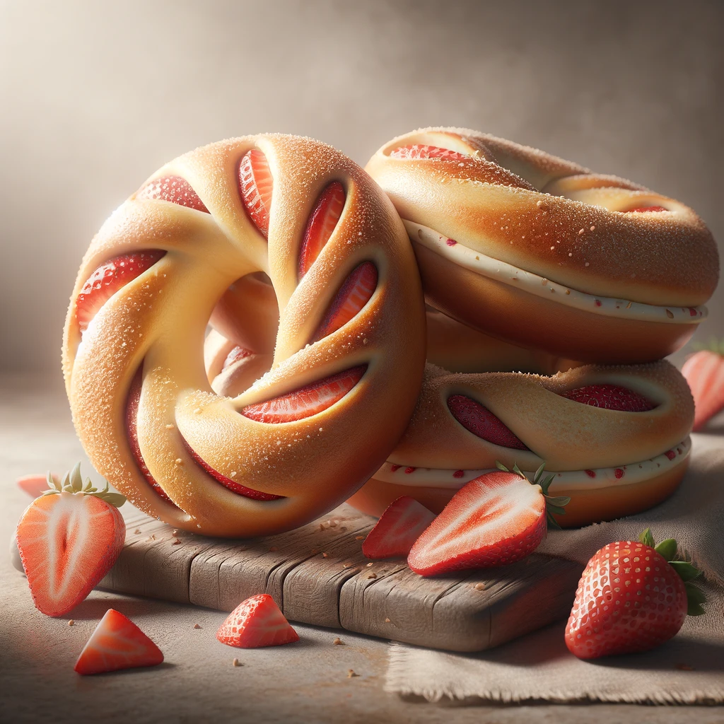 Egyedi bagel eperrel és vaníliával